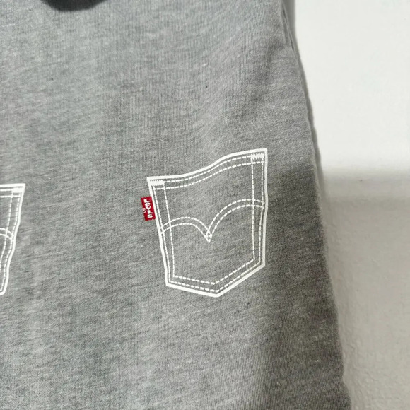 Levi’s baby boy short sleeve hoodie romper navy and gray size 6 Months - Picture 7 of 9